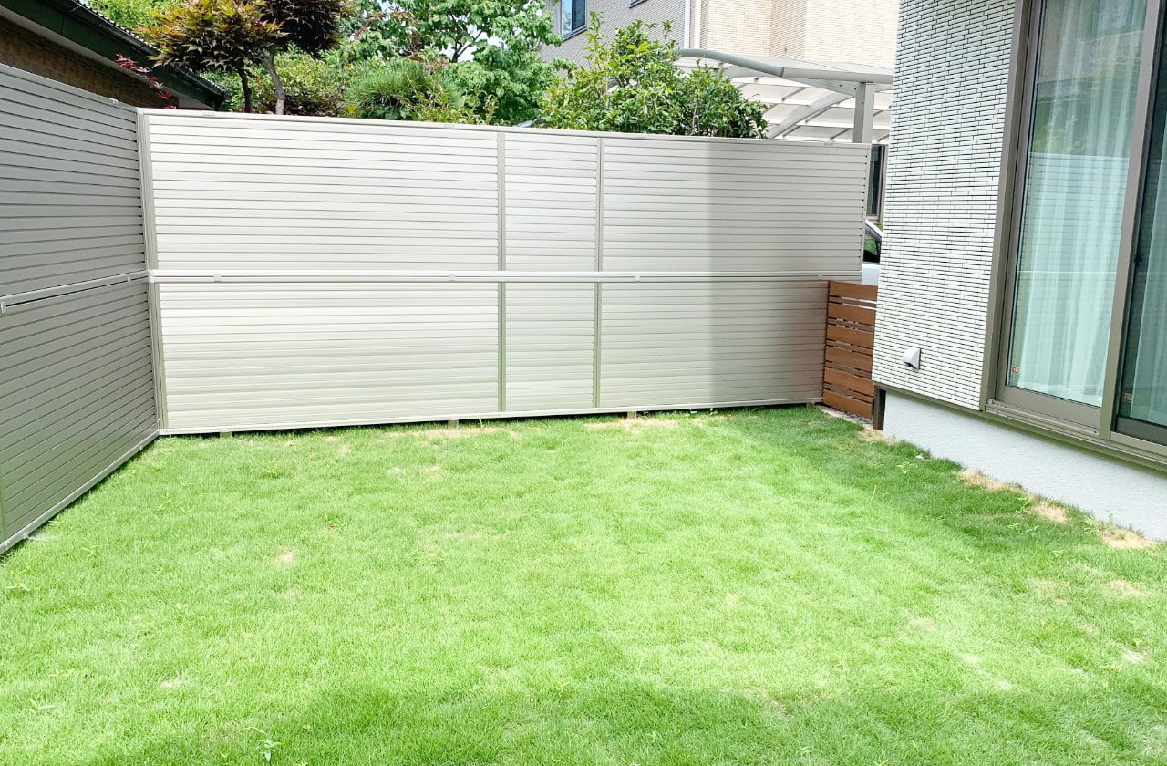 甲府市 お庭の芝 施工工事1